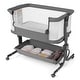 preview thumbnail 7 of 6, Bedside Crib w/ Adjustable Height Bassinet w/ Storage Shelf & Wheels Grey