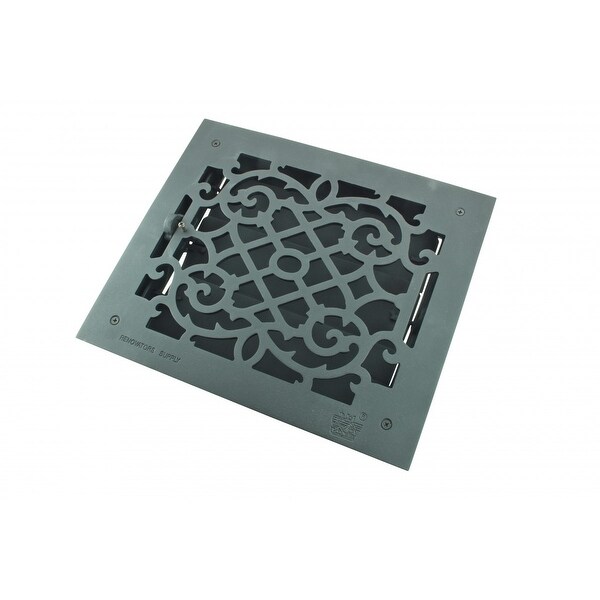 Black Floor Register Victorian Heat Vent Louver Cast Duct 10 x 12 Inch