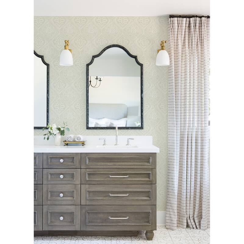 A-Street Prints Scout Moss Floral Ogee Wallpaper