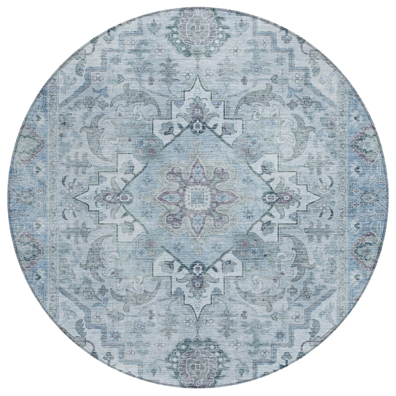 Machine Washable Indoor/Outdoor Traditional Vintage Chantille Rug