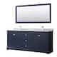 Option Dark Blue, Chrome Trim, White Carrara Marble Top
