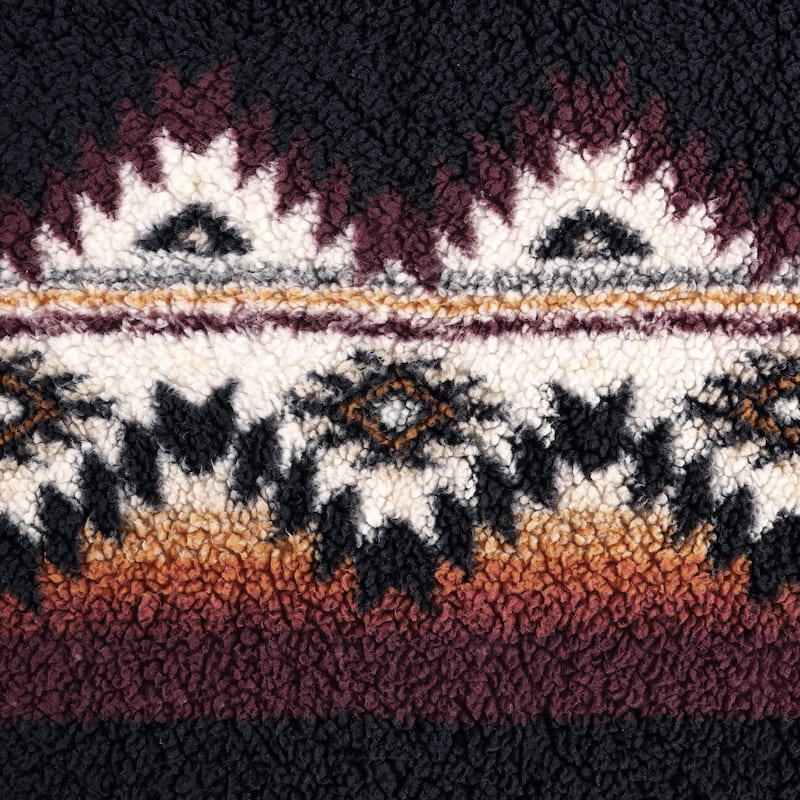 Wrangler Mountain Fog Printed Sherpa Brown Throw Blanket