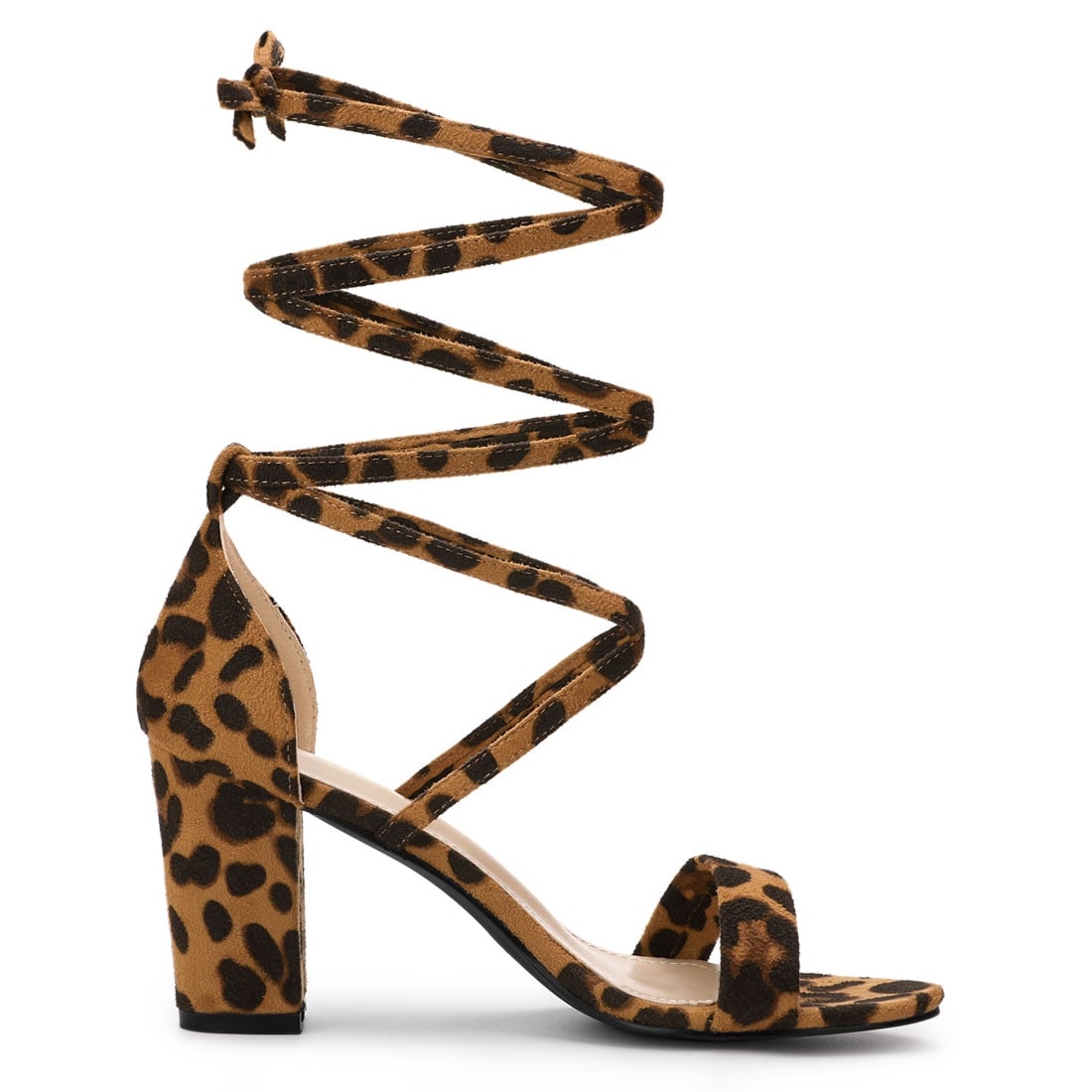 leopard lace up sandals