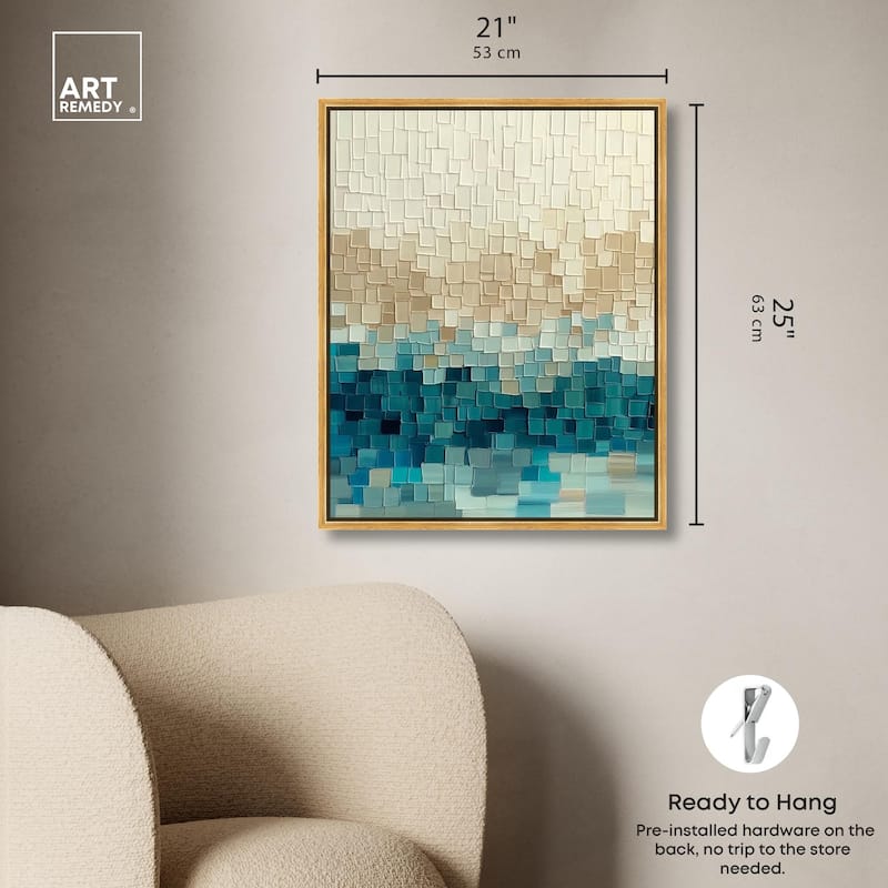 Pixelated Sea II Canvas by Art Remedy