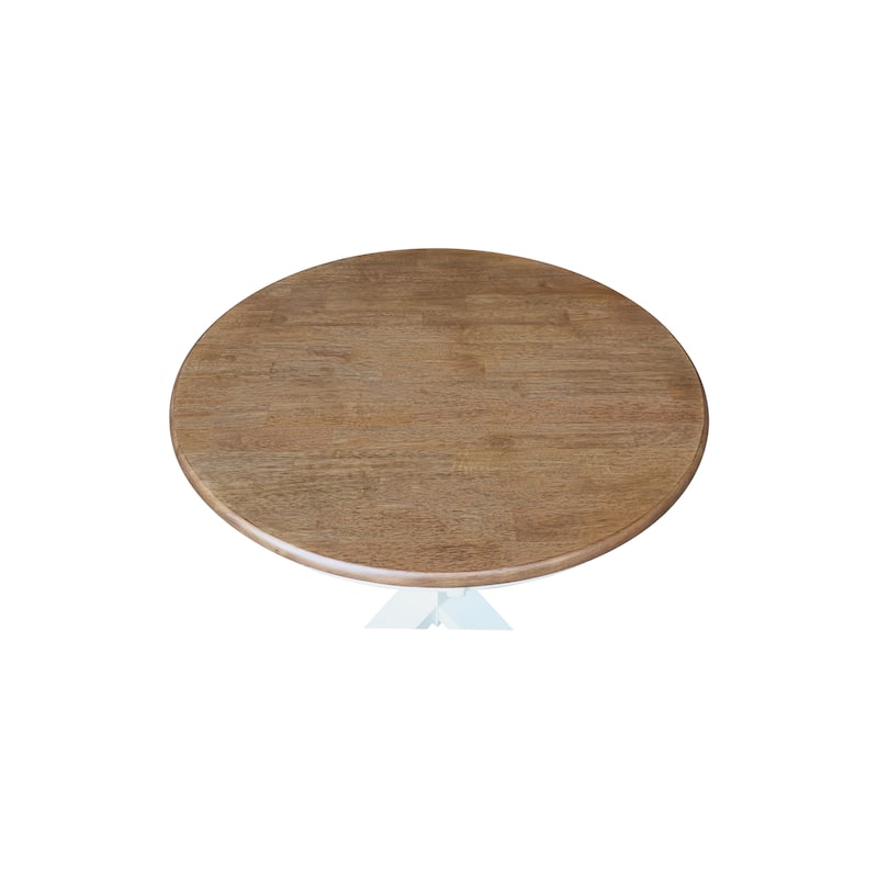 36 in Solid Wood Round Top Pedestal Dining Table