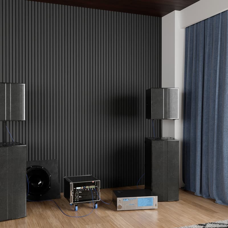 Acoustic Soundproof Slat Wall Panels 3D Decorative Wall Paneling
