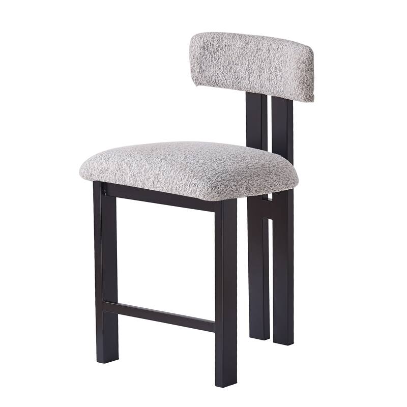 Elegant Round Kitchen Stools‌ – 26.5" Low Back Bar Stools with Padded Seat & Sturdy Metal Frame – Perfect for Dining Areas