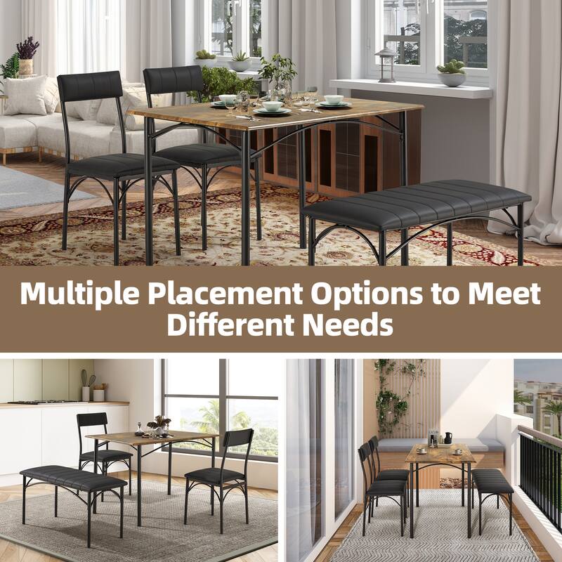 Space-Saving Dining Table Set,Ideal for Small Spaces - Featuring a Stylish Faux Marble or Wood Grain Table with Modern Chairs