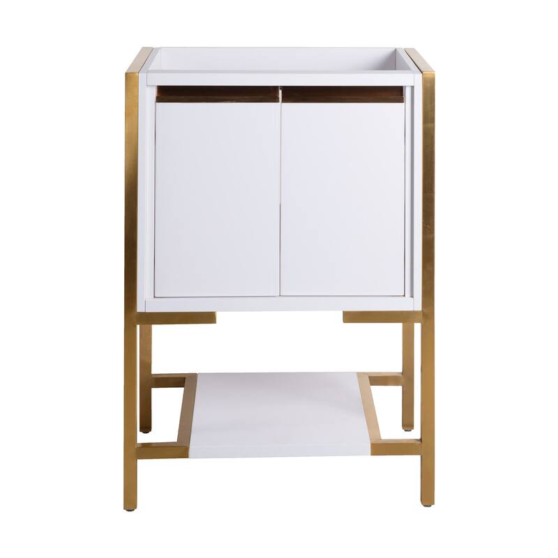 Swiss Madison SM-BV217-C Marseille 22" Single Free Standing Vanity - White / Brushed Gold Accent - Painted