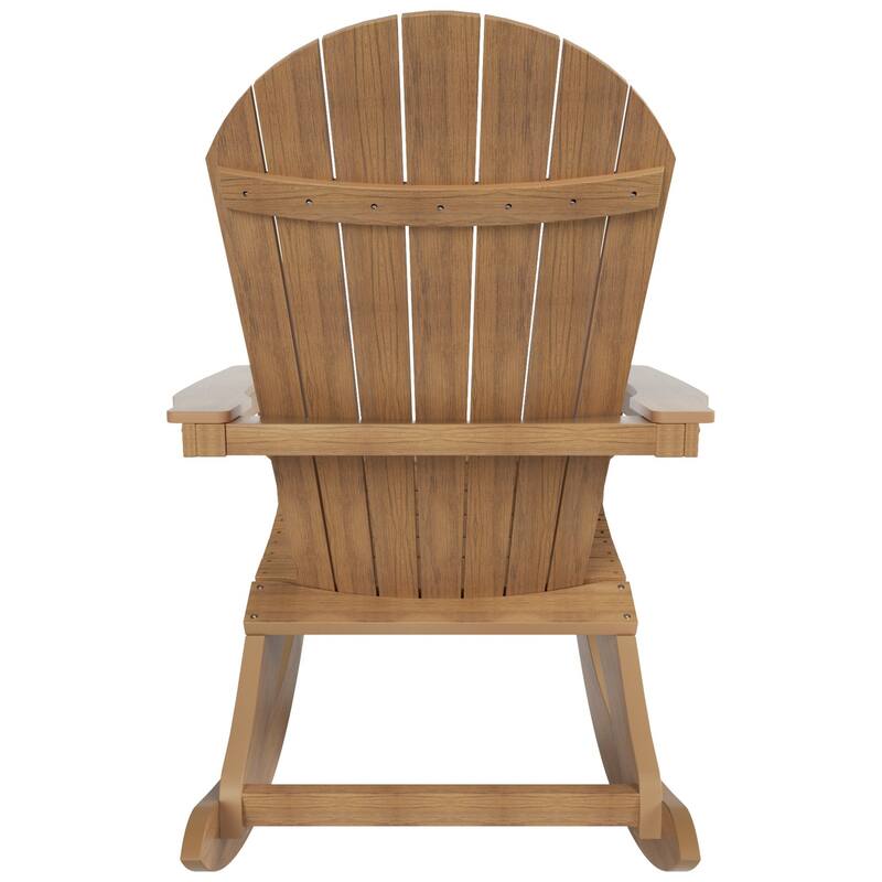 Vineyard HIPS Outdoor Eco-Friendly All Weather Seashell Rocking Adirondack Chair with Side Table (2-Piece Set)