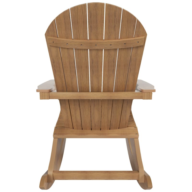 Polytrends Vineyard HIPS Outdoor Eco-Friendly All Weather Seashell Rocking Adirondack Chair