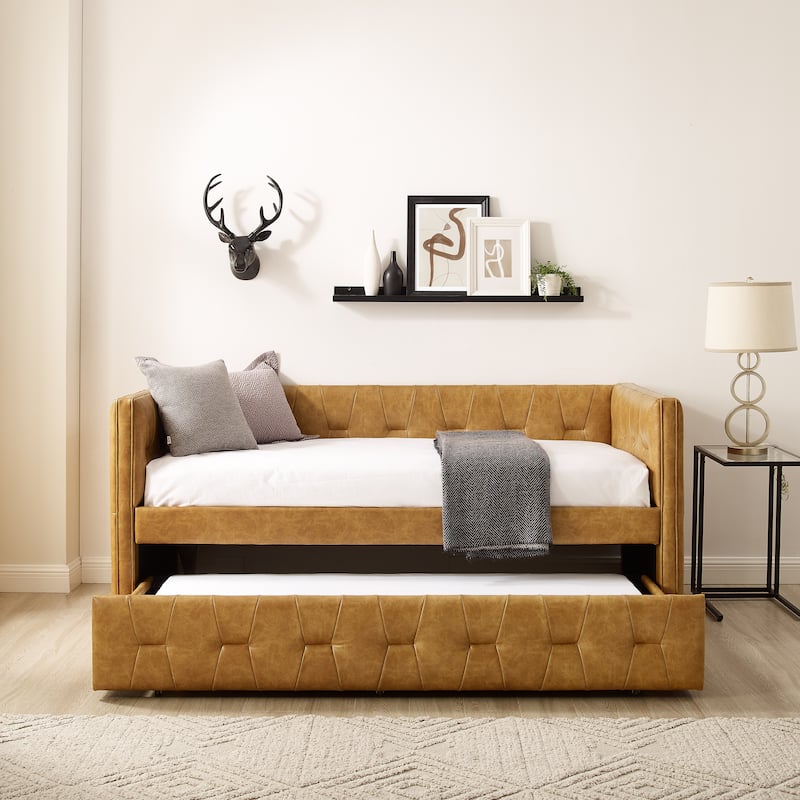 Corvus Somme Tufted Upholstered Daybed with Trundle