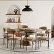 preview thumbnail 8 of 48, Bayville Mid-Century Curved Back Fabric Upholstered Metal Dining Chair (Set of 6)