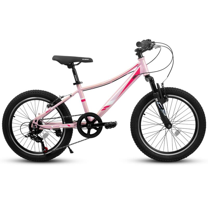 20 Inch Children Bicycle, Outdoor Adventure Steel Mountain Bicycle, 7-Speed Damping Bike with V-brakes for Boys & Girls