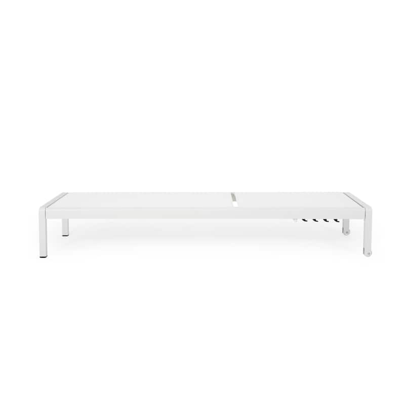 Christopher Knight Home Lucas Outdoor Aluminum Adjustable Chaise Lounge with Wheels，All Weather Use(Set of 2)
