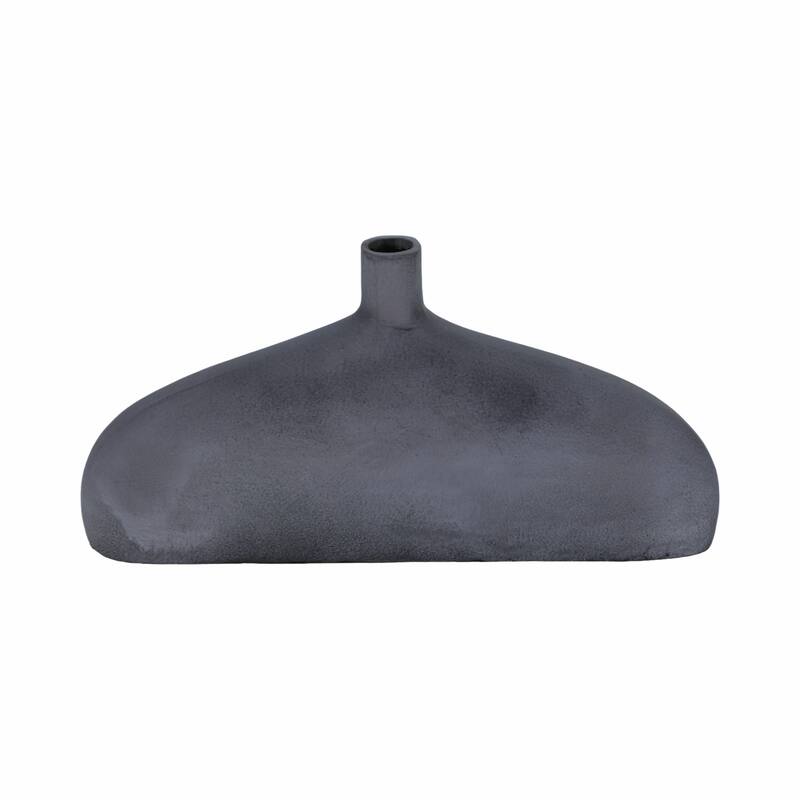 Decorative Sleek Sculptural Metal Vase - Contemporary Flower Vase