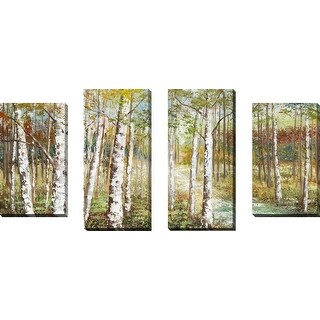 "Warm Spice Birch Path" by Nan Print on Canvas Set of 4 - Bed Bath ...