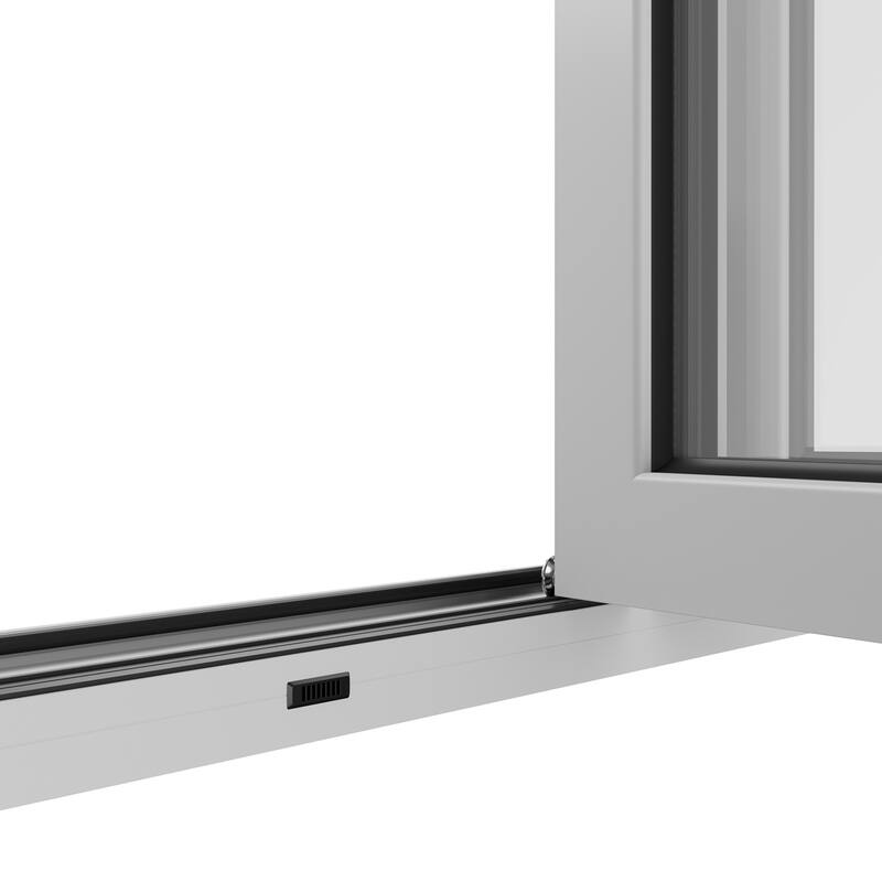 KaMic 108"×96" 3 Panels Aluminum Folding Door In White,Folded Out From Left To Right Model #:FD3PWH10896-LR