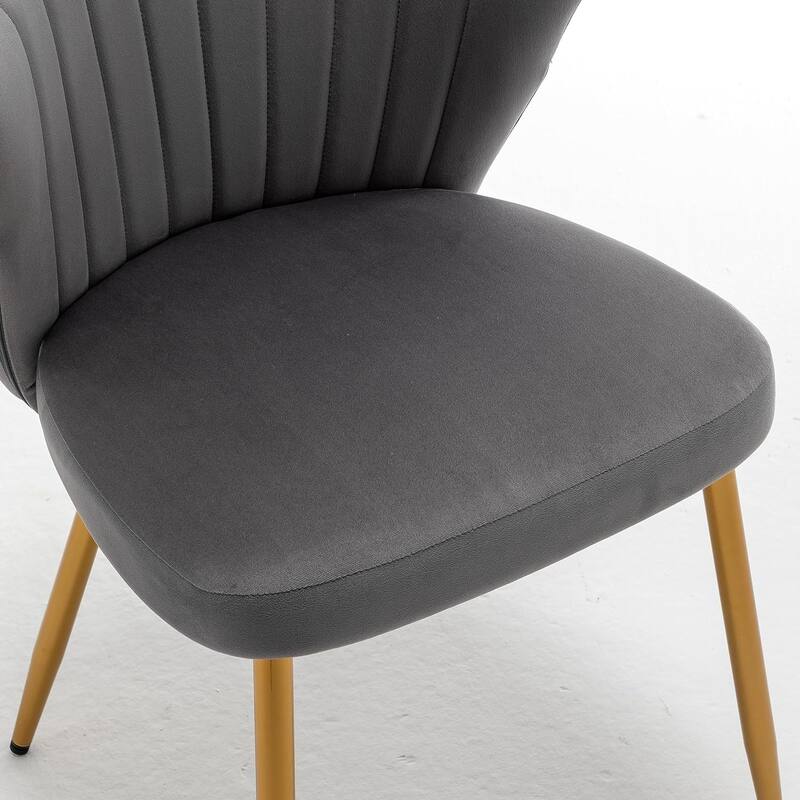 Modern Velvet Accent Chair with Channel-Tufted Design Comfortable and Trendy Armless Seat