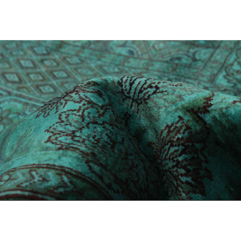 ECARPETGALLERY Hand-knotted Vibrance Teal Wool Rug - 9'1 x 12'1