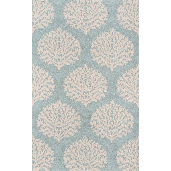 Shop Momeni Veranda Aqua Coral Reef Indoor Outdoor Rug 5 X 8