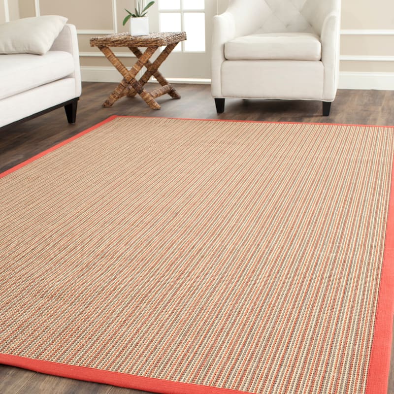 SAFAVIEH Hand-Woven Natural Fiber Alecia Sisal Rug - 6' x 9' - Rust/Rust