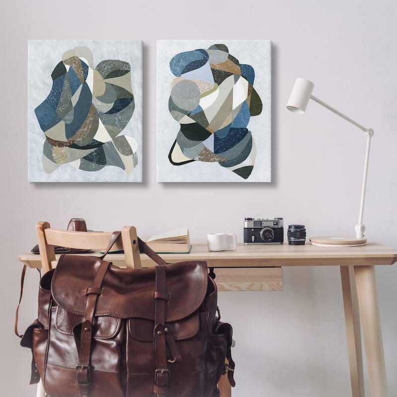 Stupell Neutral Geometric Patterns Canvas Wall Art Design By Coco Good (Set of 2)