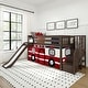 preview thumbnail 16 of 19, Max and Lily Classic Low Bunk with Stairs, Easy Slide and Curtain Clay