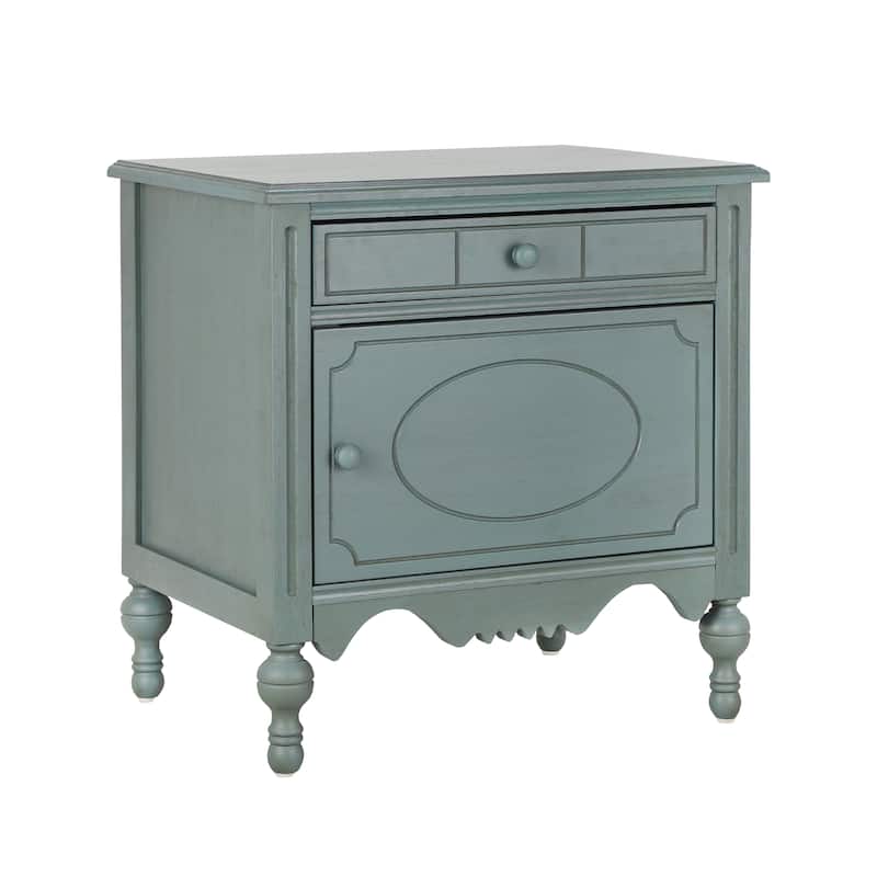 Christopher Knight Home - Marwood Carved Wood Nightstand with Soft-Close Slides and Gourd Legs