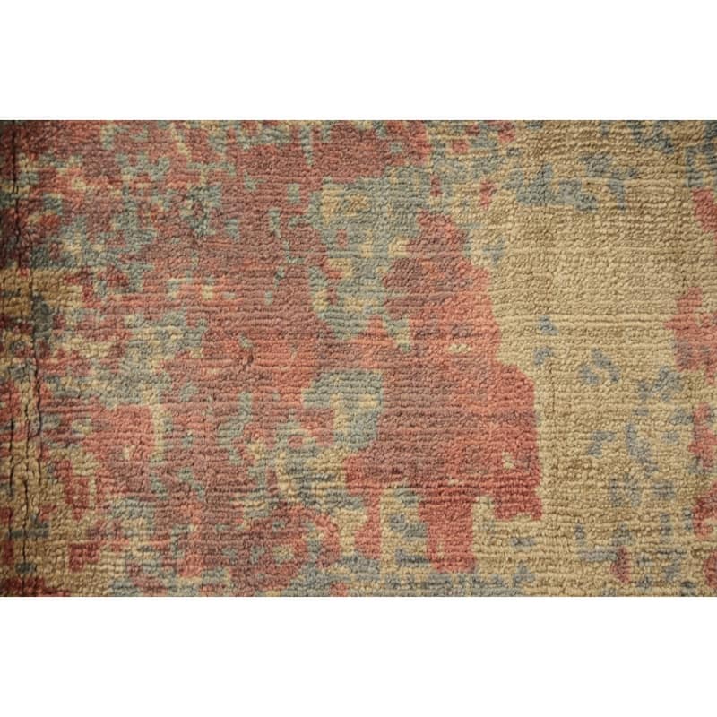 Hand Knotted Oriental Viscose Silk Carpet Modern Abstract Oranges & Rust Abstract Area Rug - 4' 10'' X 3' 1''