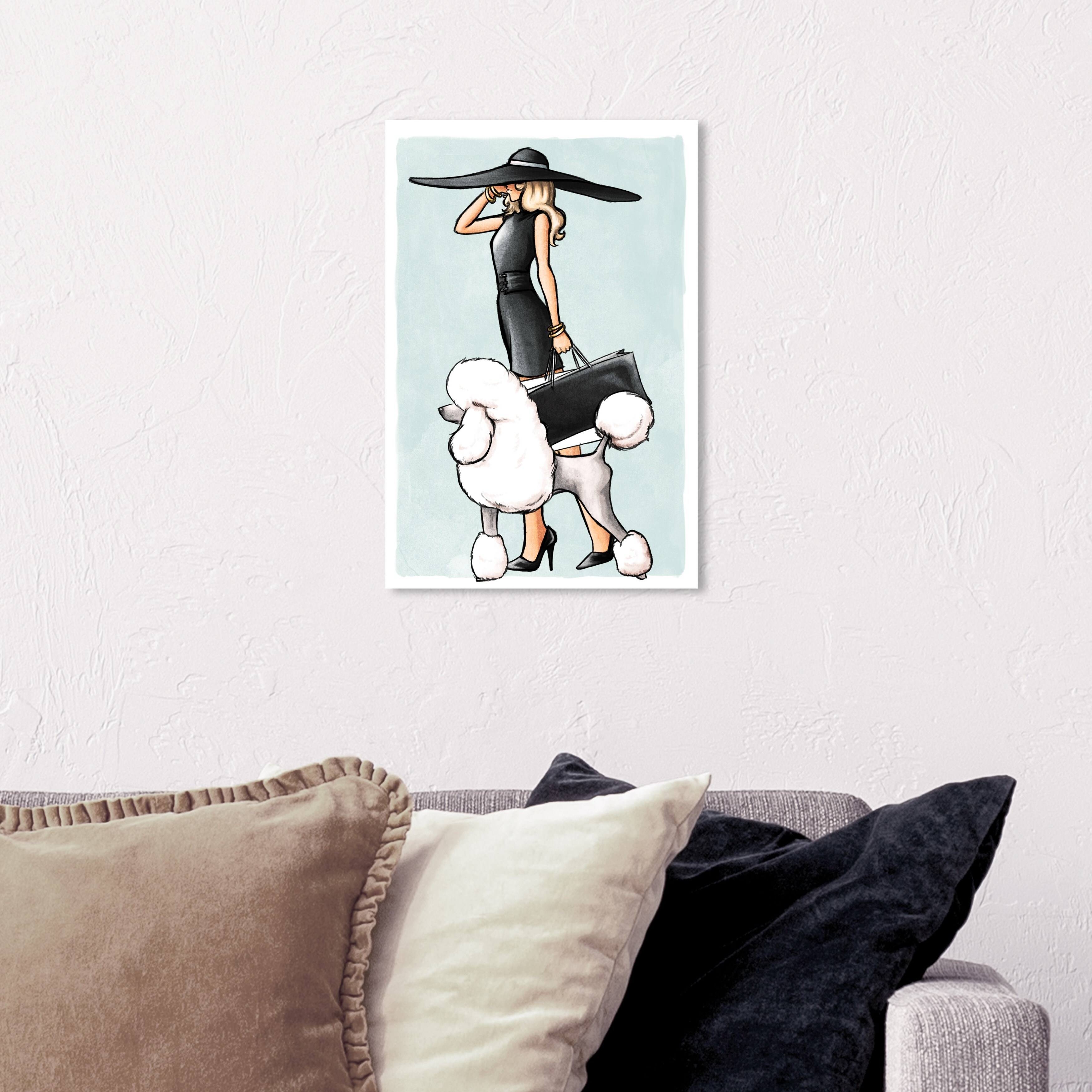 Oliver Gal 'Glam on a Stroll Aqua' Fashion and Glam Wall Art