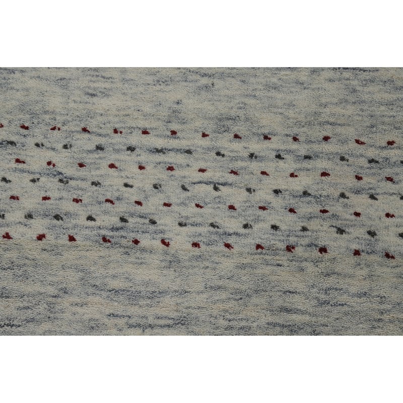 Tribal Beige Gabbeh Indian Area Rug Hand-Knotted Wool Carpet - 8'3" x 10'0"