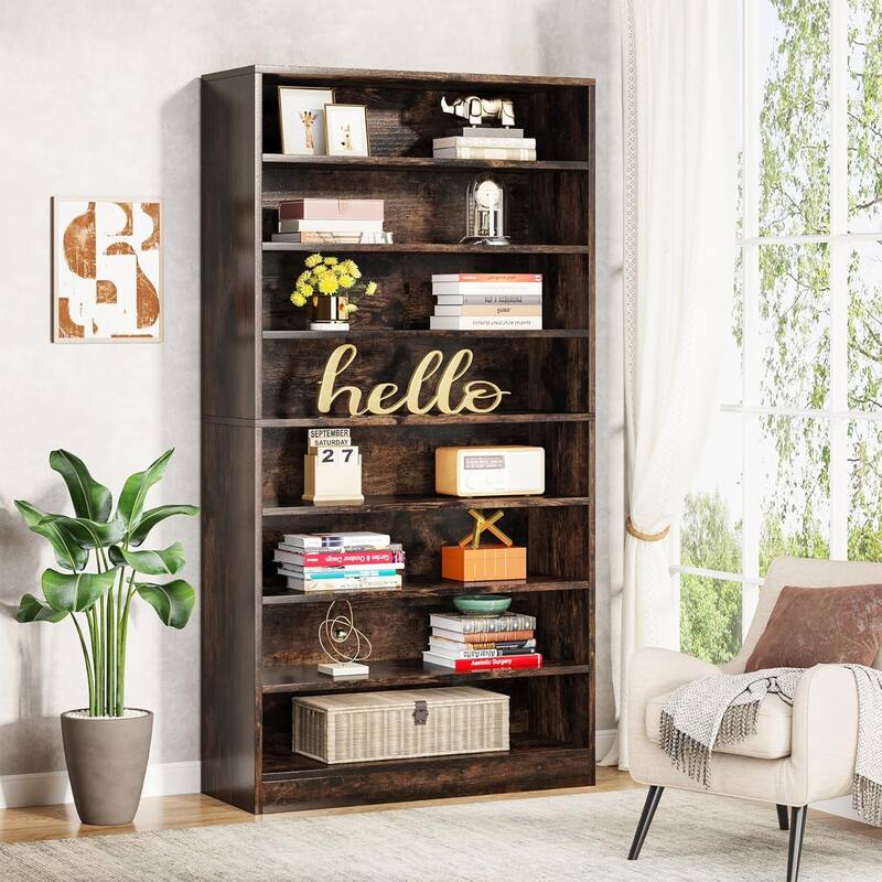 Bookcase, Open Display Storage Shelf, Organizer Cabinet Bookshelf Accent Shelving for Living Room, Home Office, Library, Bedroom