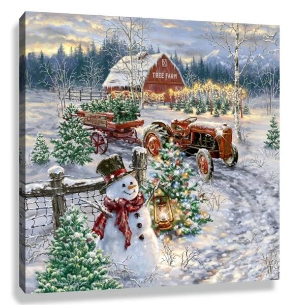 Shop White And Red Tree Farm Pizazz Print Framed Christmas Wall