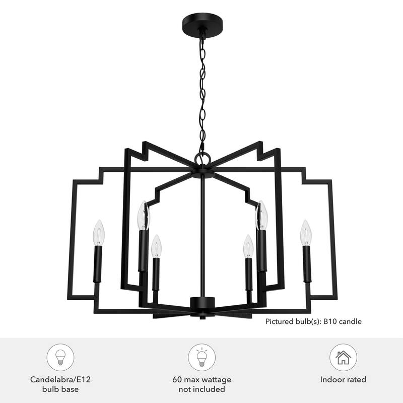 Hunter Zoanne 6-Light Modern Geometric Chandelier - Entry, Dining Room - Contemporary, Transitional