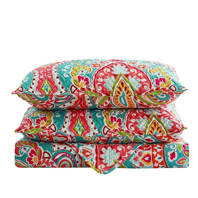 European Floral Quilt Set