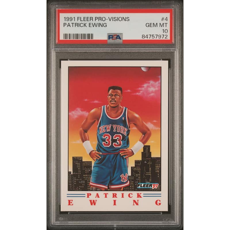 Patrick Ewing 1991 Fleer Pro Visions Basketball Card #4 Graded PSA 10 - 8'6" x 11'6"