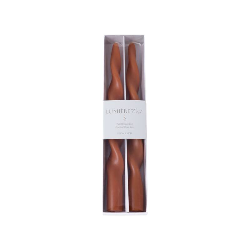 Lumière Twist Formal Taper Candles, Set of 12 - Holiday Table Décor