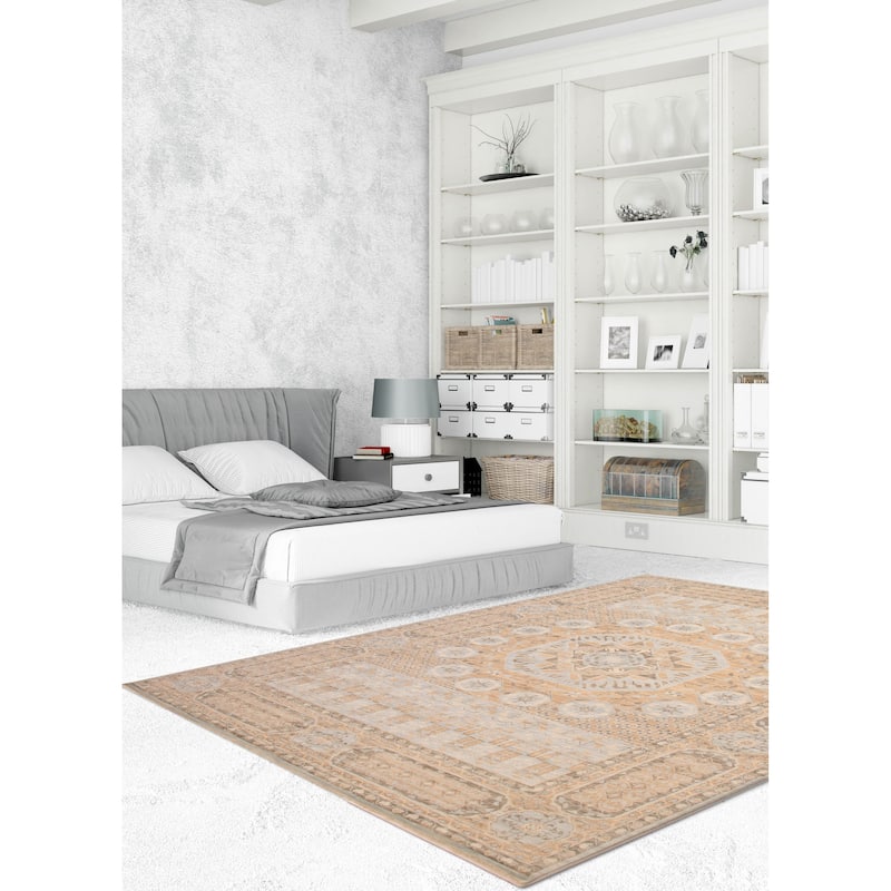ECARPETGALLERY Hand-knotted Mamluk Tan Wool Rug - 10'3 x 14'10