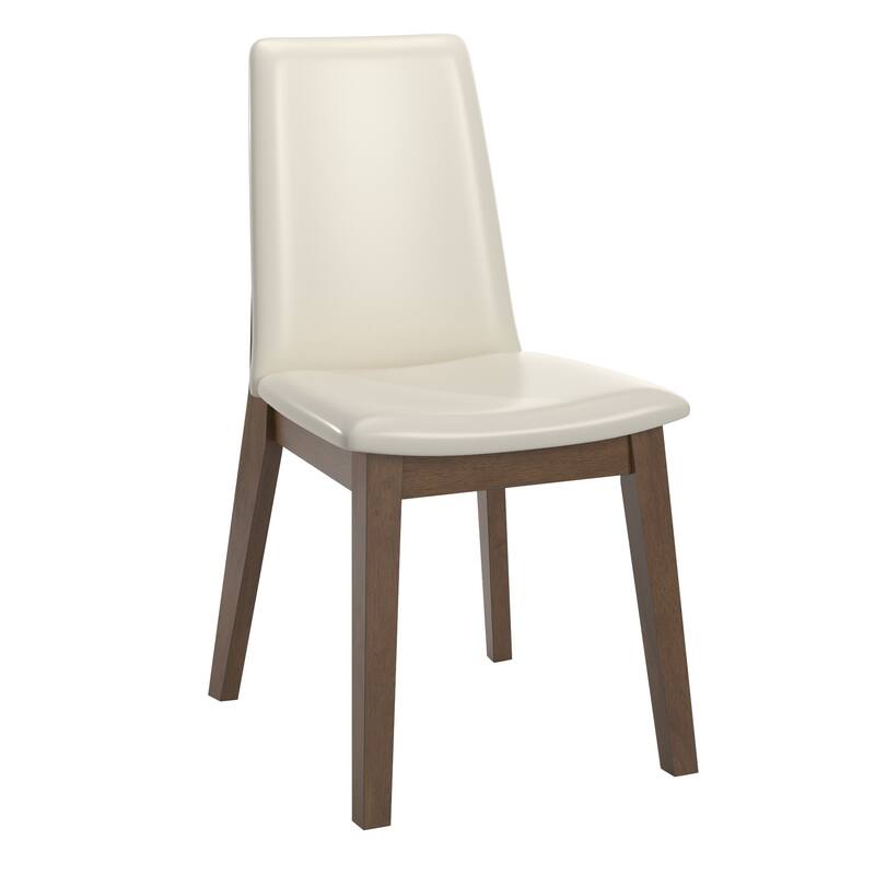 Harstad Wood Finish White Vegan Leather Dining Chair (Set of 2) by iNSPIRE Q Modern