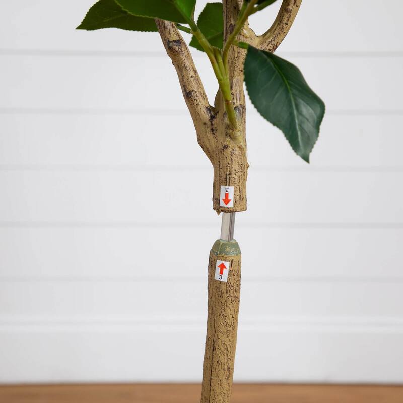 Camellia Rose Artificial Potted Tree - 5' - Unlit