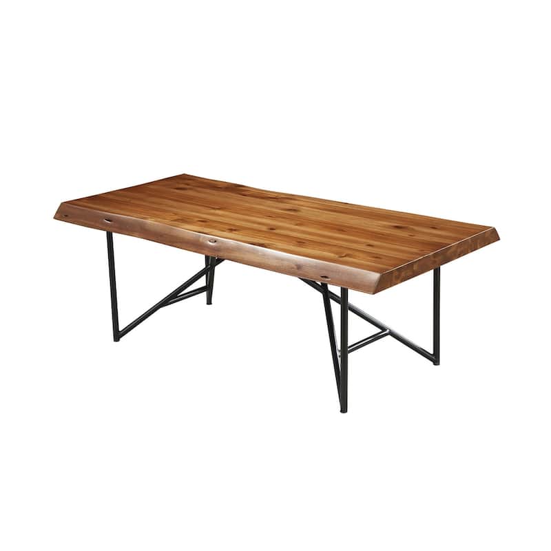 Alpine Furniture Live Edge Coffee/Cocktail Table - Light Walnut - 50"Wx25.5"Dx18"H