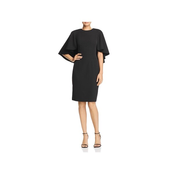 eliza j chiffon cape cocktail dress