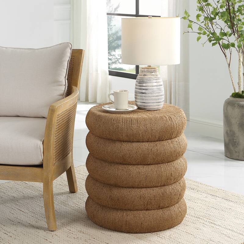 Capitan Braided Rope Side Table - 23.5" - Brown