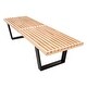 preview thumbnail 8 of 36, LeisureMod Inwood Modern Slatted Platform 5 Foot Wood Bench