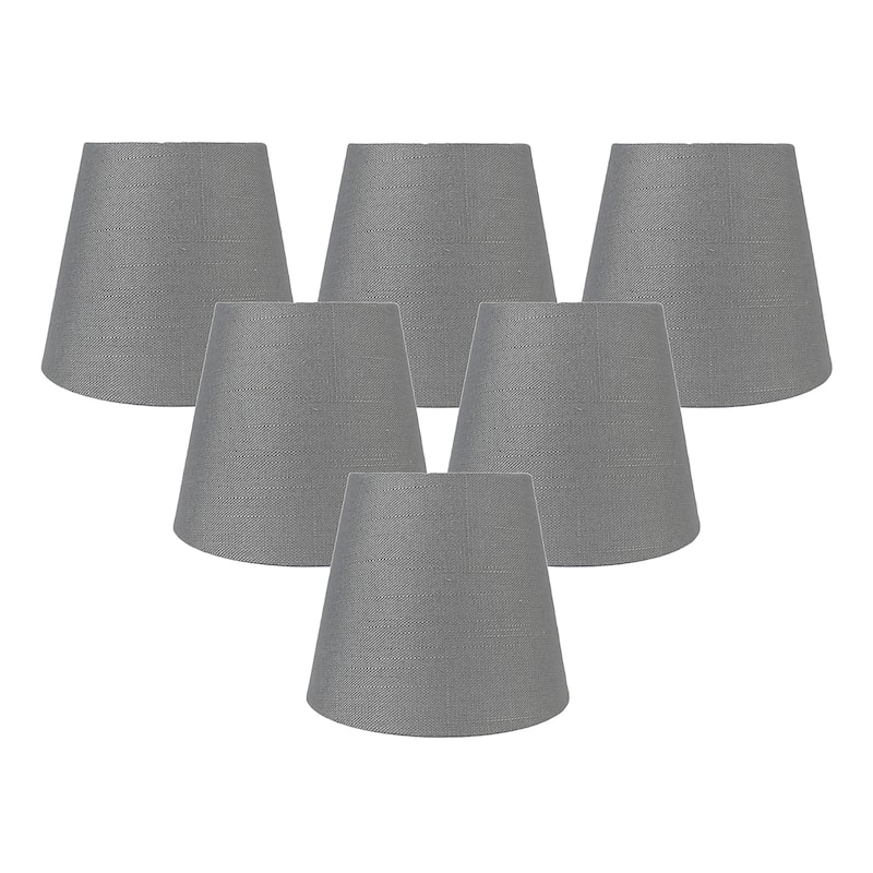 Meriville Linen Clip On Chandelier Lamp Shades, 4-inch by 6-inch by 5-inch