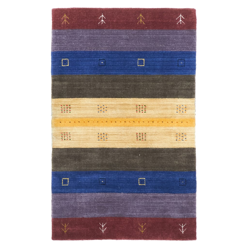 ECARPETGALLERY Hand Loomed Kashkuli Gabbeh Multi Color Wool Rug - 2'11 x 4'9