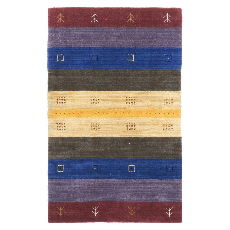ECARPETGALLERY Hand Loomed Kashkuli Gabbeh Multi Color Wool Rug - 2'11 x 4'9