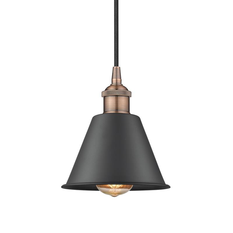 Innovations Lighting 616-1P-8-7 Smithfield Pendant Smithfield 7" Wide - Antique Copper / Matte Black