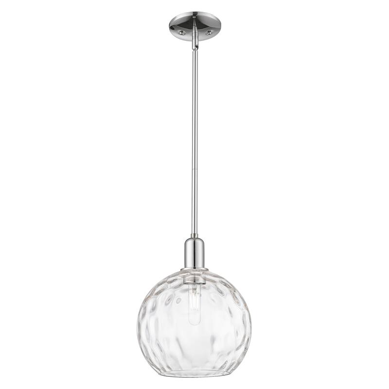 Innovations Lighting Endless Possibilities Arcadia - Athens Water Glass - 1 Light 10" Stem Hung Mini Pendant - Clear Water Glass/Polished Chrome
